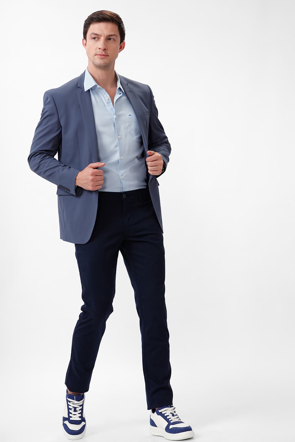 TAPERED FIT COTTON STRETCH DOBBY TROUSER