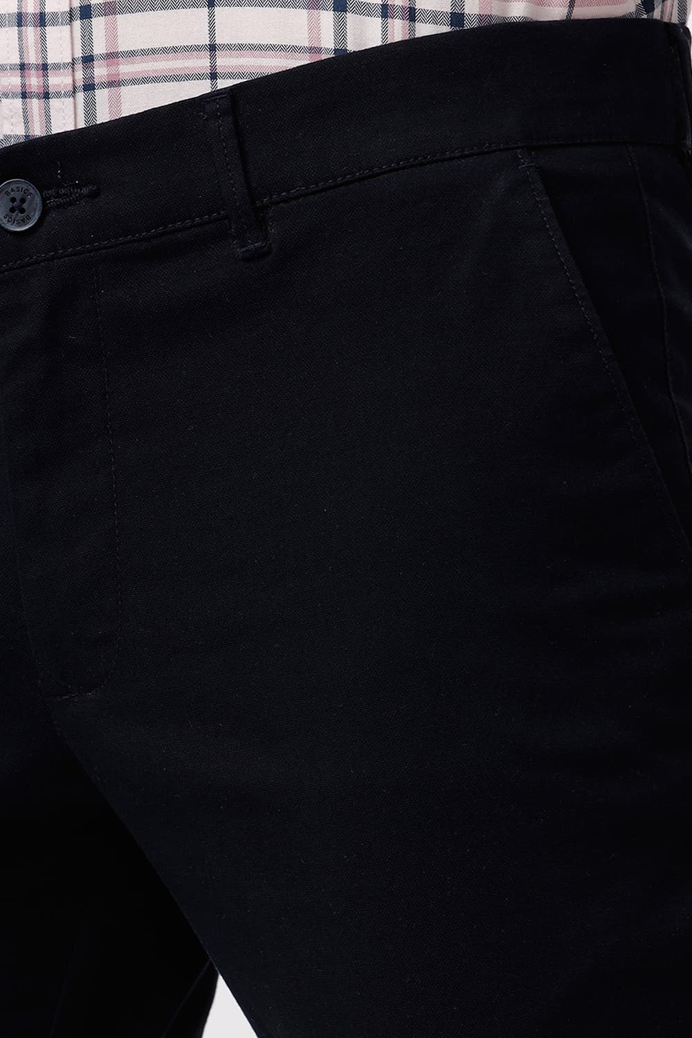 TAPERED FIT COTTON STRETCH DOBBY TROUSER