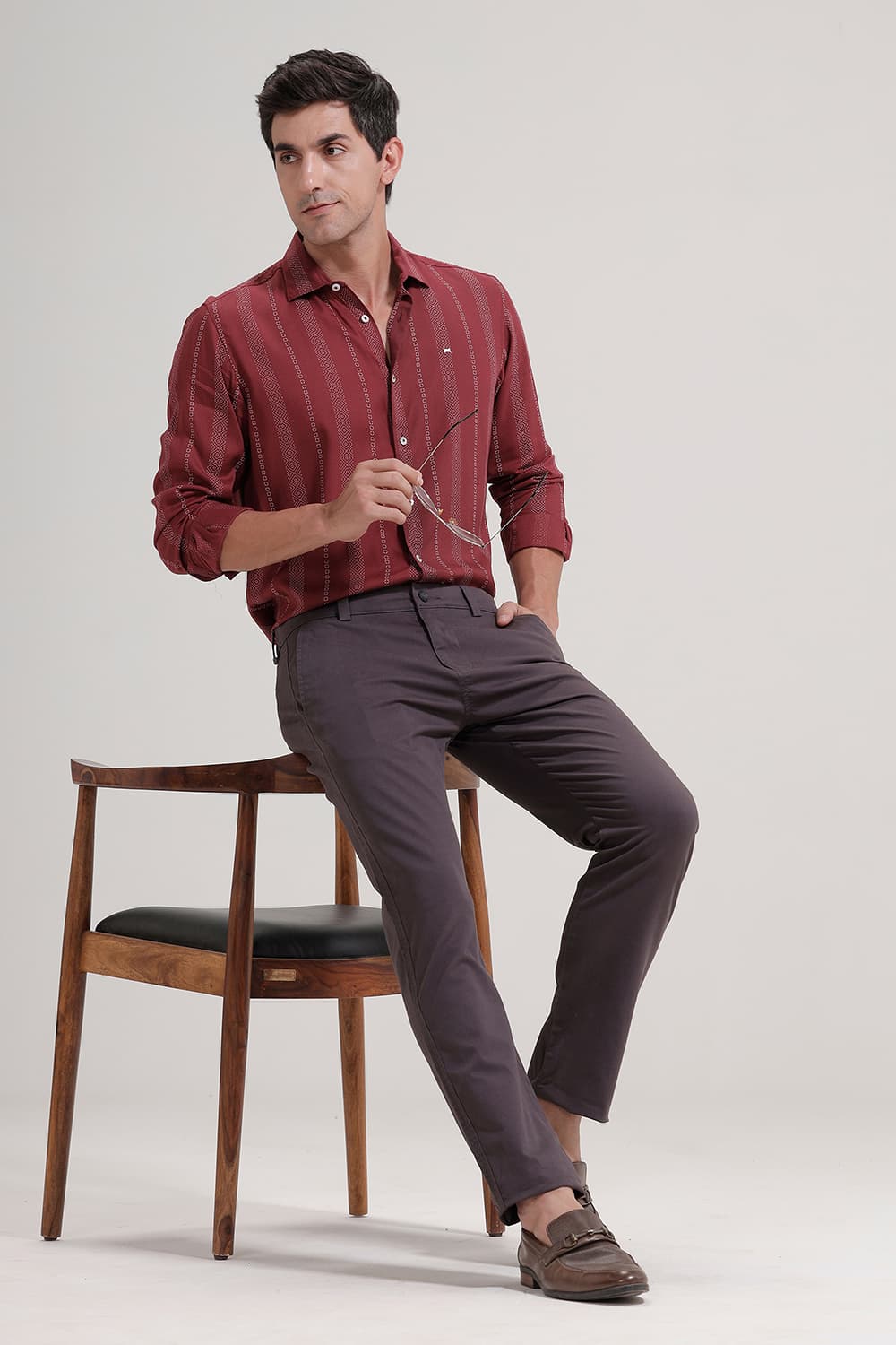 TAPERED FIT COTTON STRETCH TROUSER