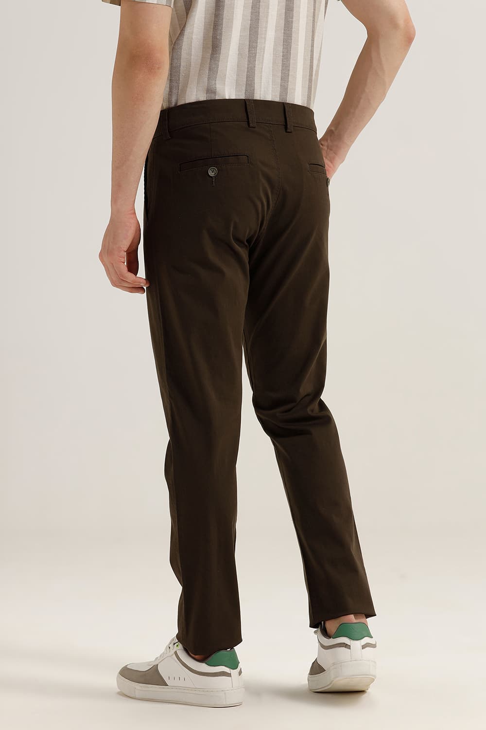 TAPERED FIT COTTON STRETCH TROUSER