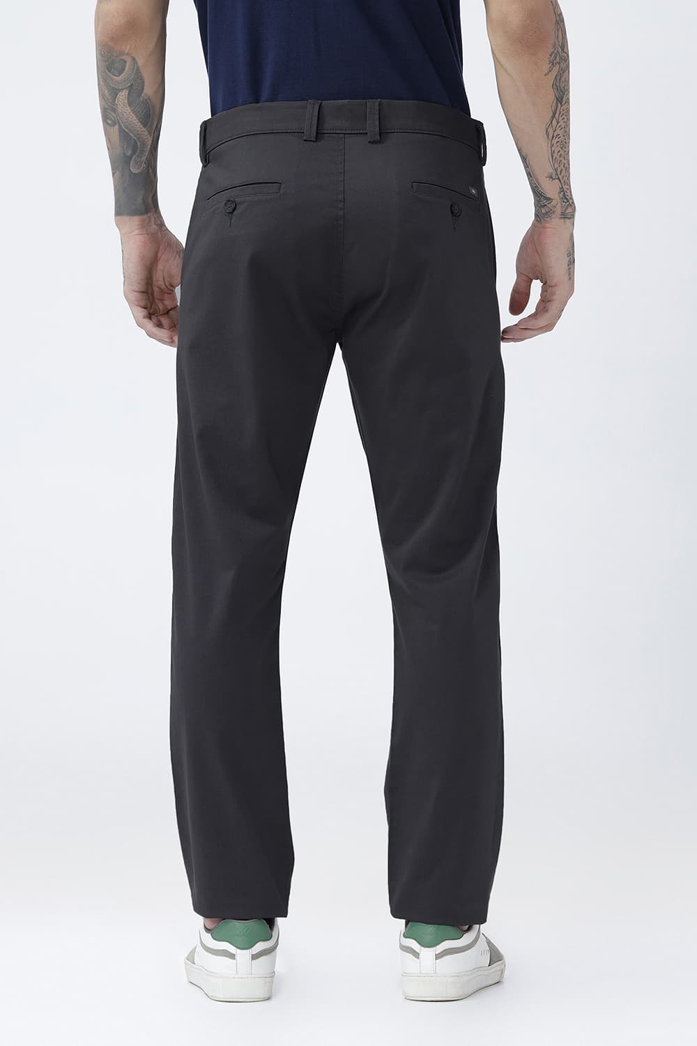 BASICS TAPERED FIT COTTON STRETCH STRUCTURE TROUSER