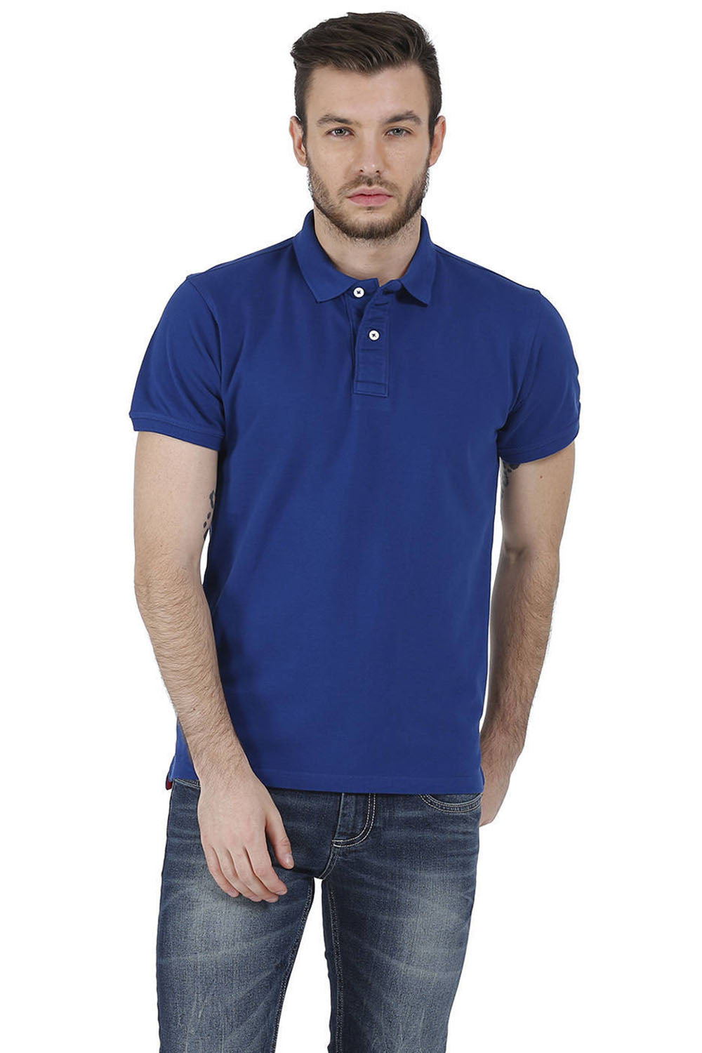 BASICS CASUAL PLAIN COTTON MUSCLE T.SHIRT