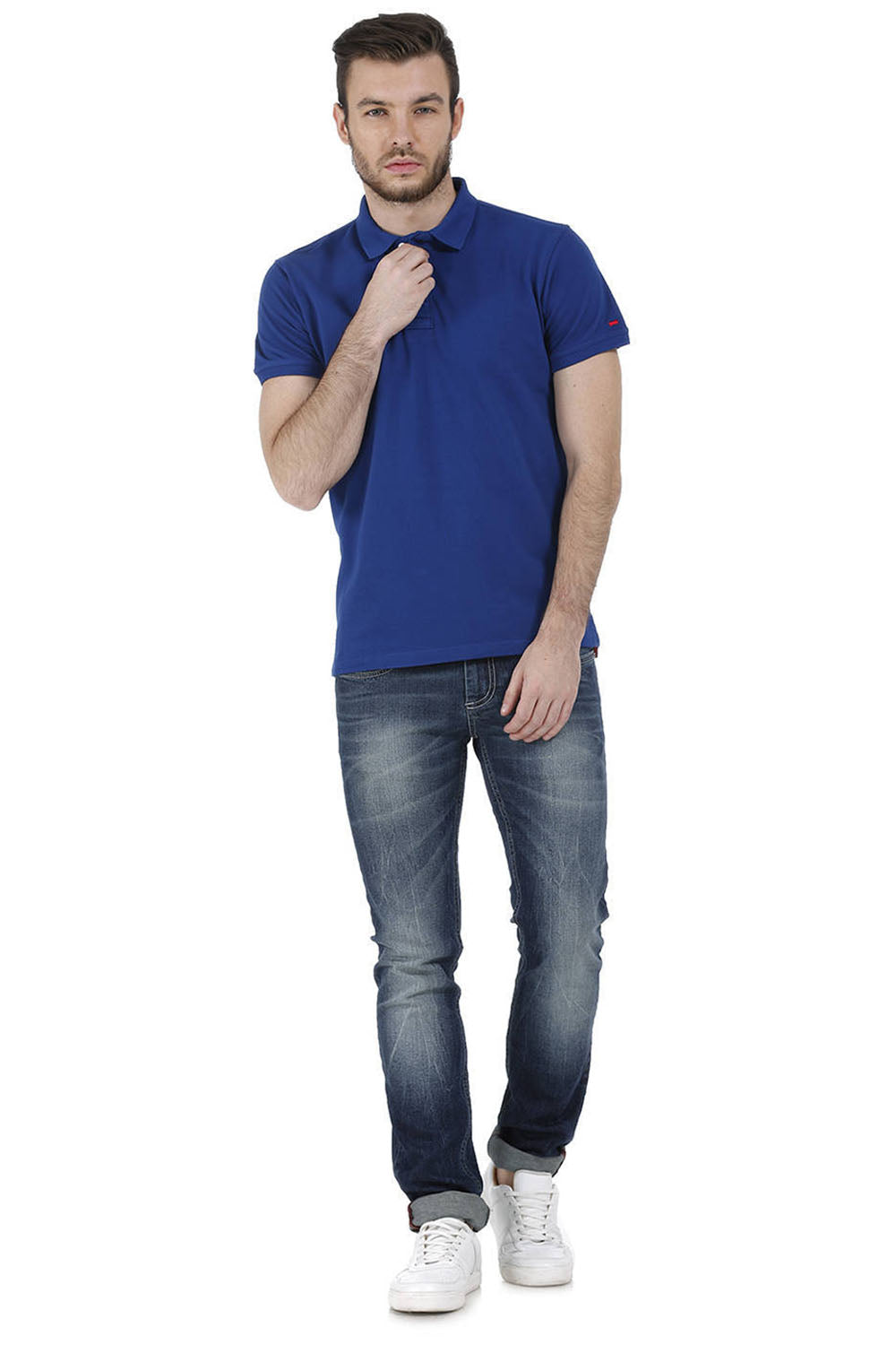 BASICS CASUAL PLAIN COTTON MUSCLE T.SHIRT