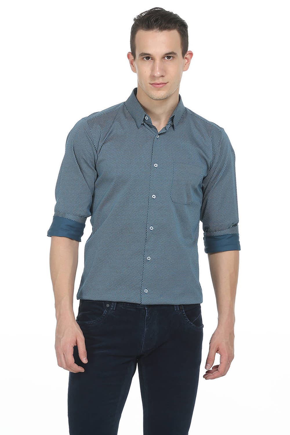 BASICS SLIM FIT PRINTED SHIRT