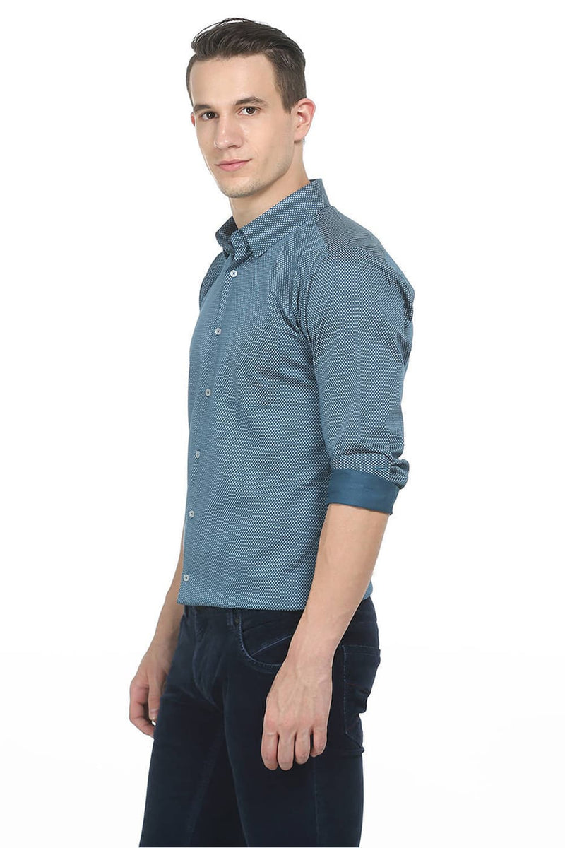 BASICS SLIM FIT PRINTED SHIRT