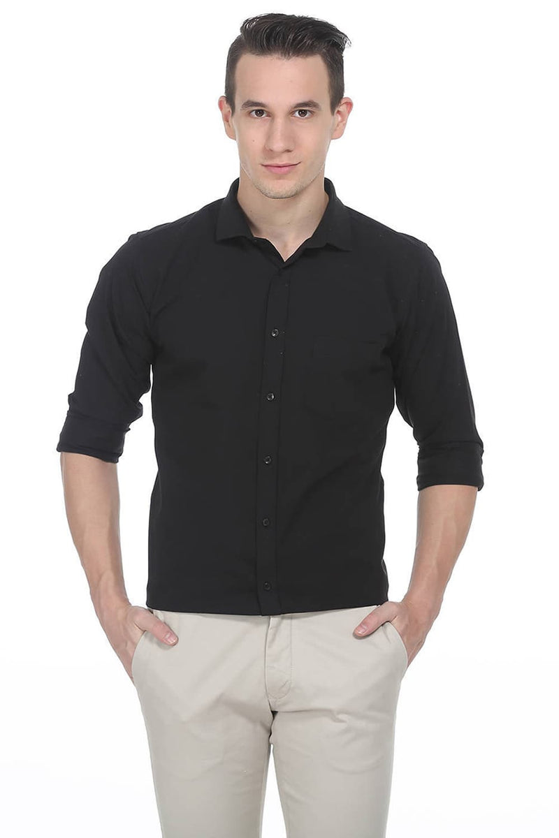 BASICS SLIM FIT DOBBY SHIRT