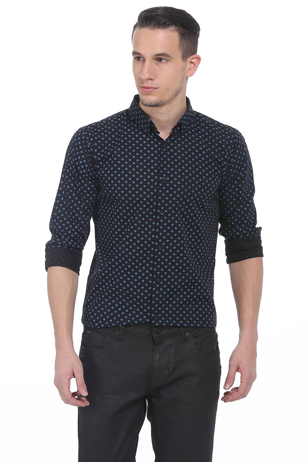 BASICS SLIM FIT PRINTED SHIRT