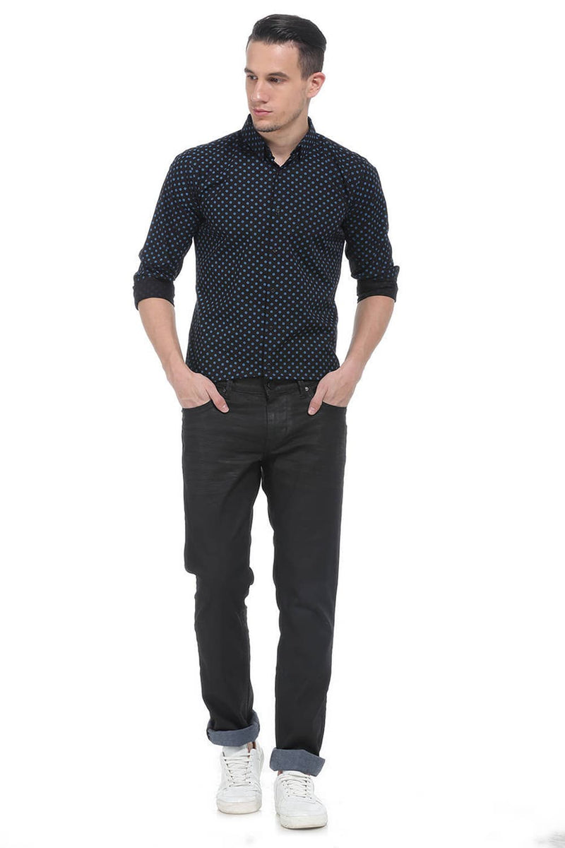 BASICS SLIM FIT PRINTED SHIRT