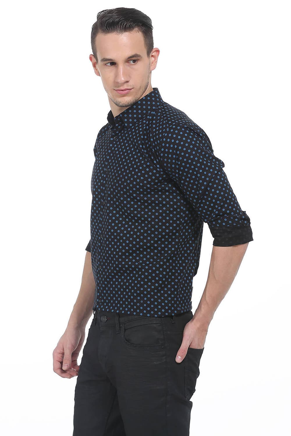 BASICS SLIM FIT PRINTED SHIRT