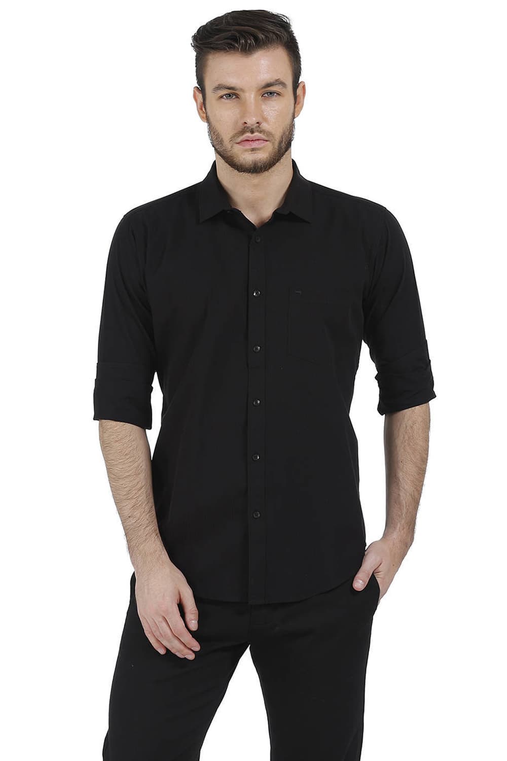 BASICS SLIM FIT STRIPES SHIRT