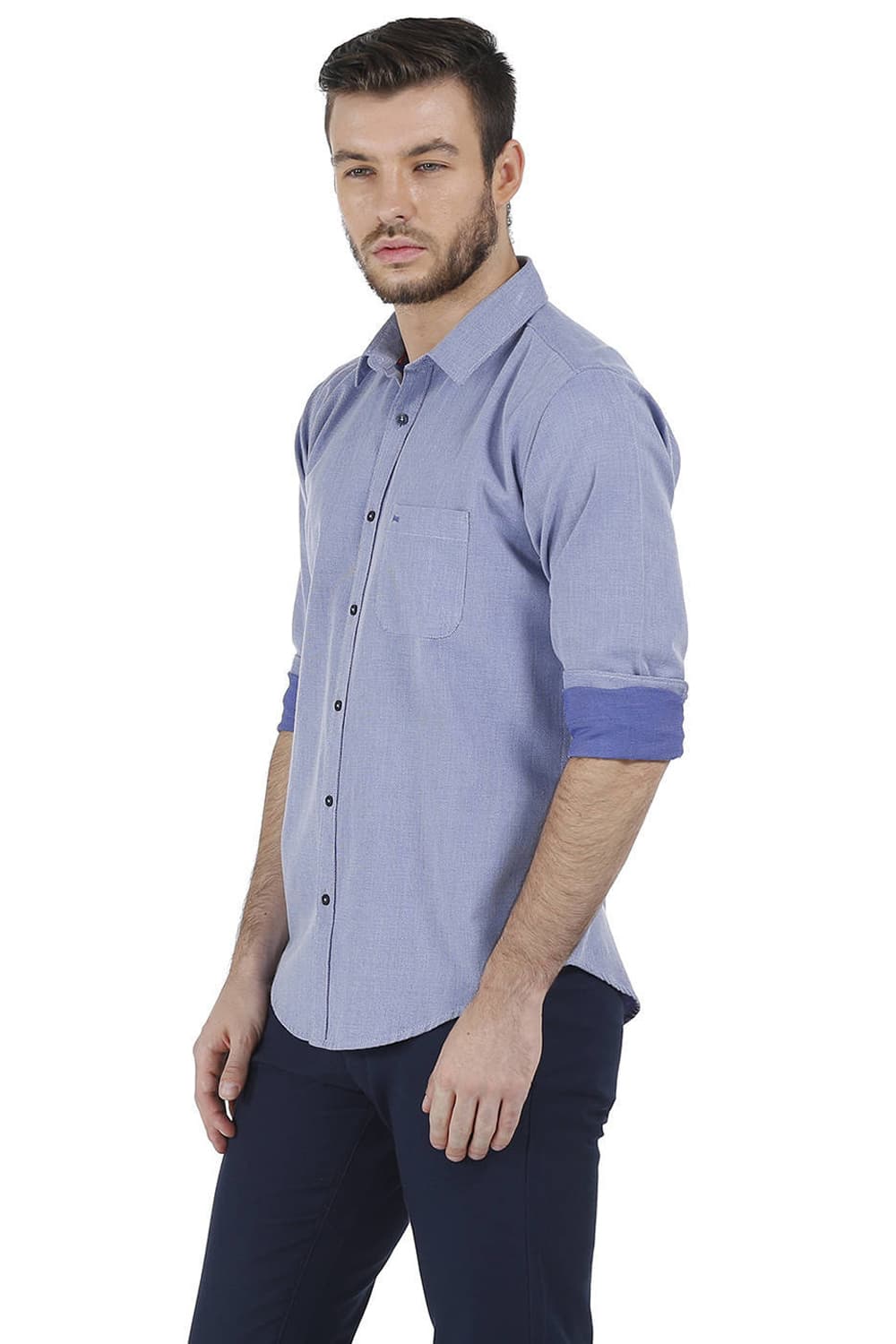 BASICS SLIM FIT DOBBY SHIRT