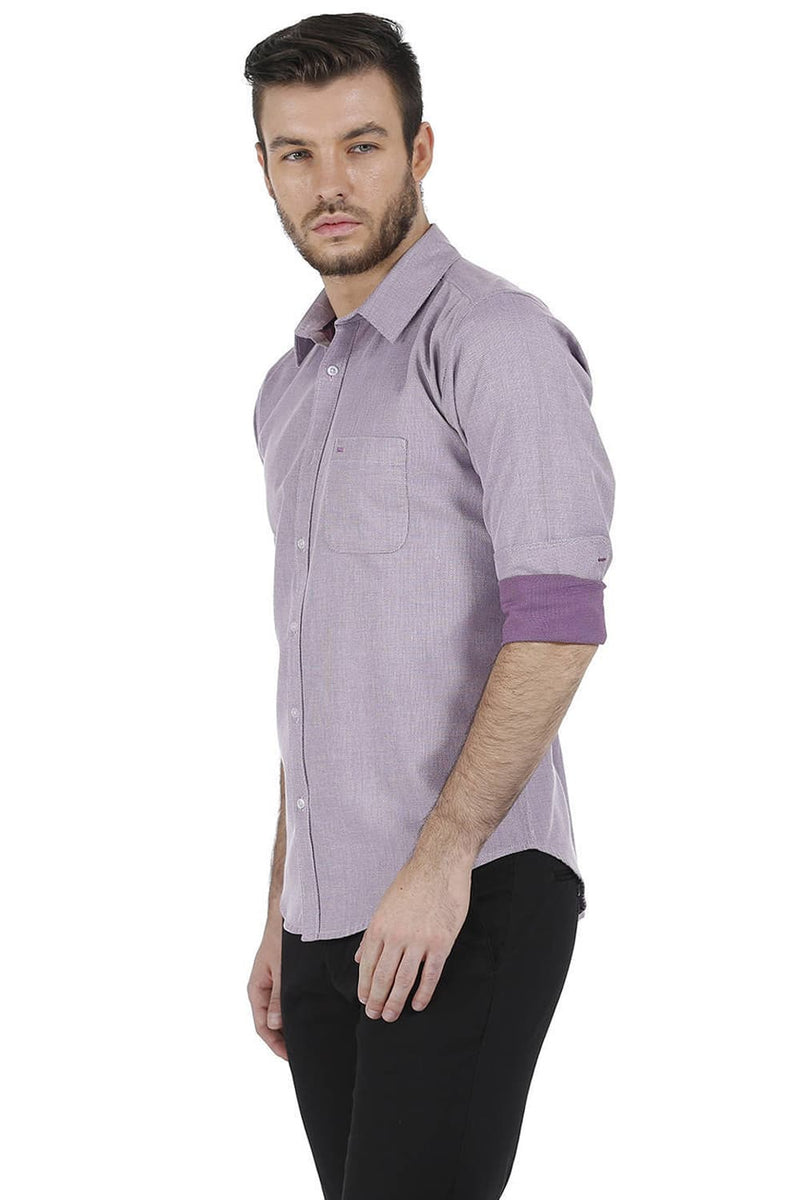 BASICS SLIM FIT DOBBY SHIRT