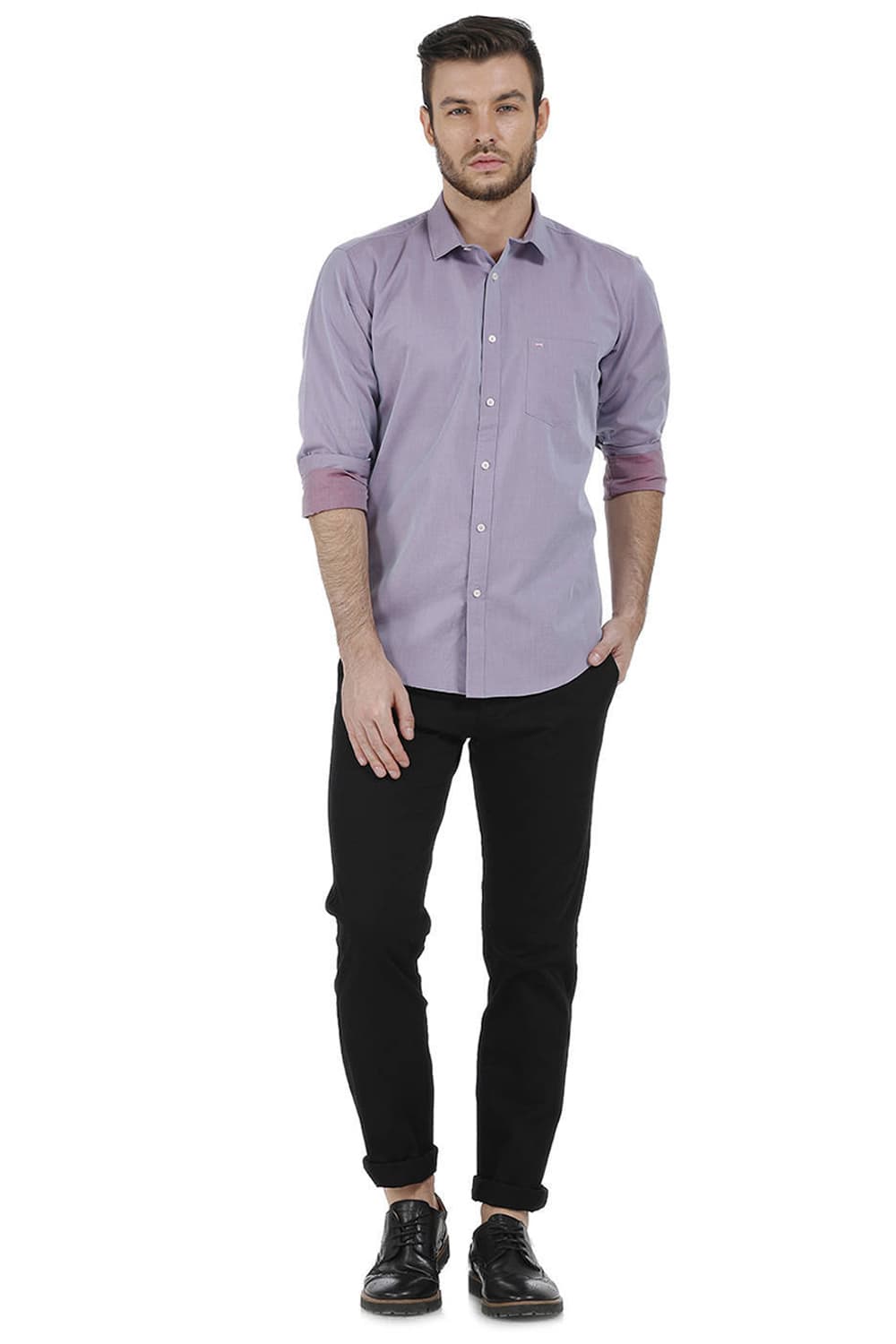 BASICS SLIM FIT TWILL SHIRT