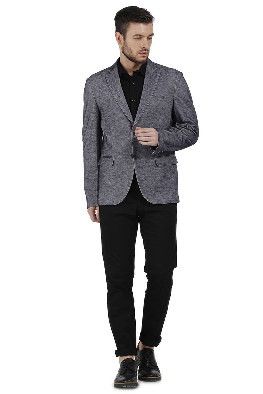 BASICS COMFORT FIT 2 BUTTON KNIT BLAZER