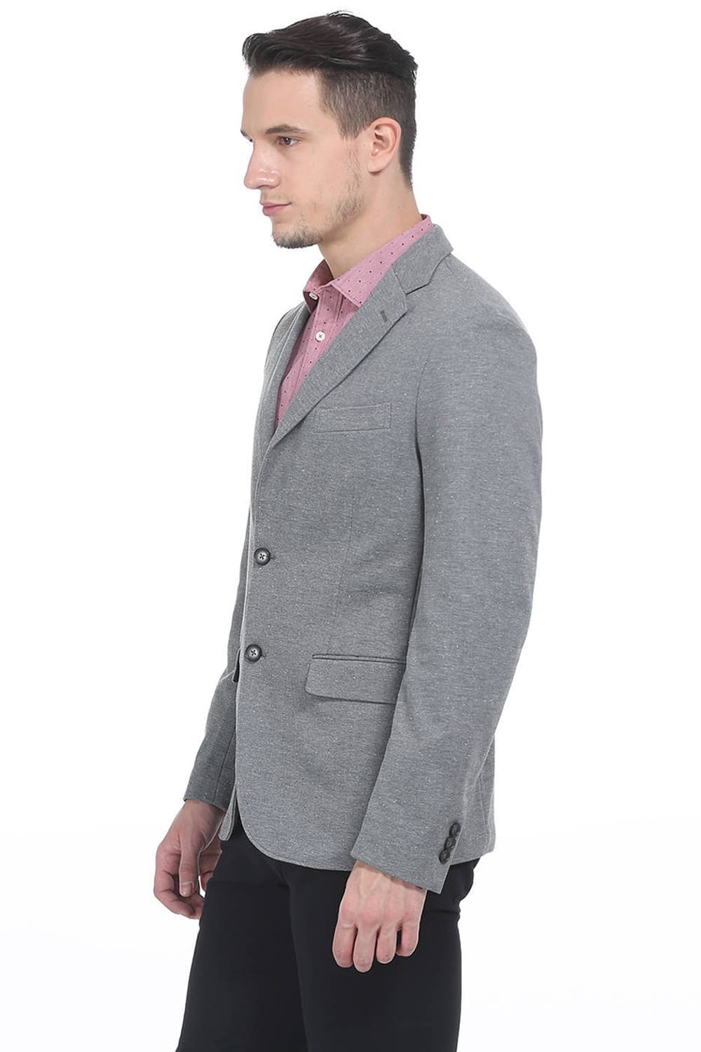 BASICS COMFORT FIT 2 BUTTON KNIT BLAZER