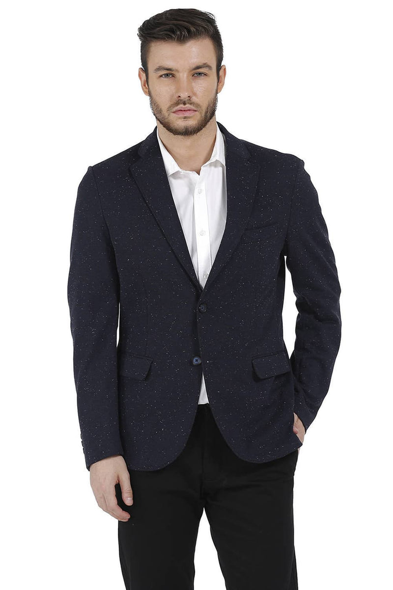 BASICS COMFORT FIT 2 BUTTON KNIT BLAZER