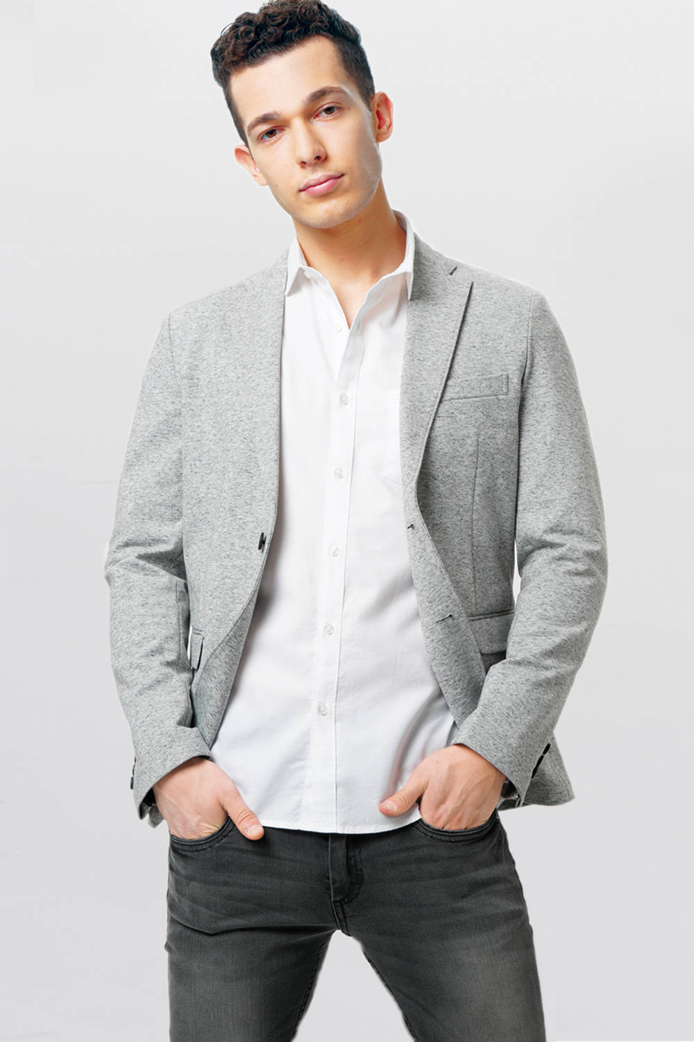 BASICS COMFORT FIT KNIT BLAZER