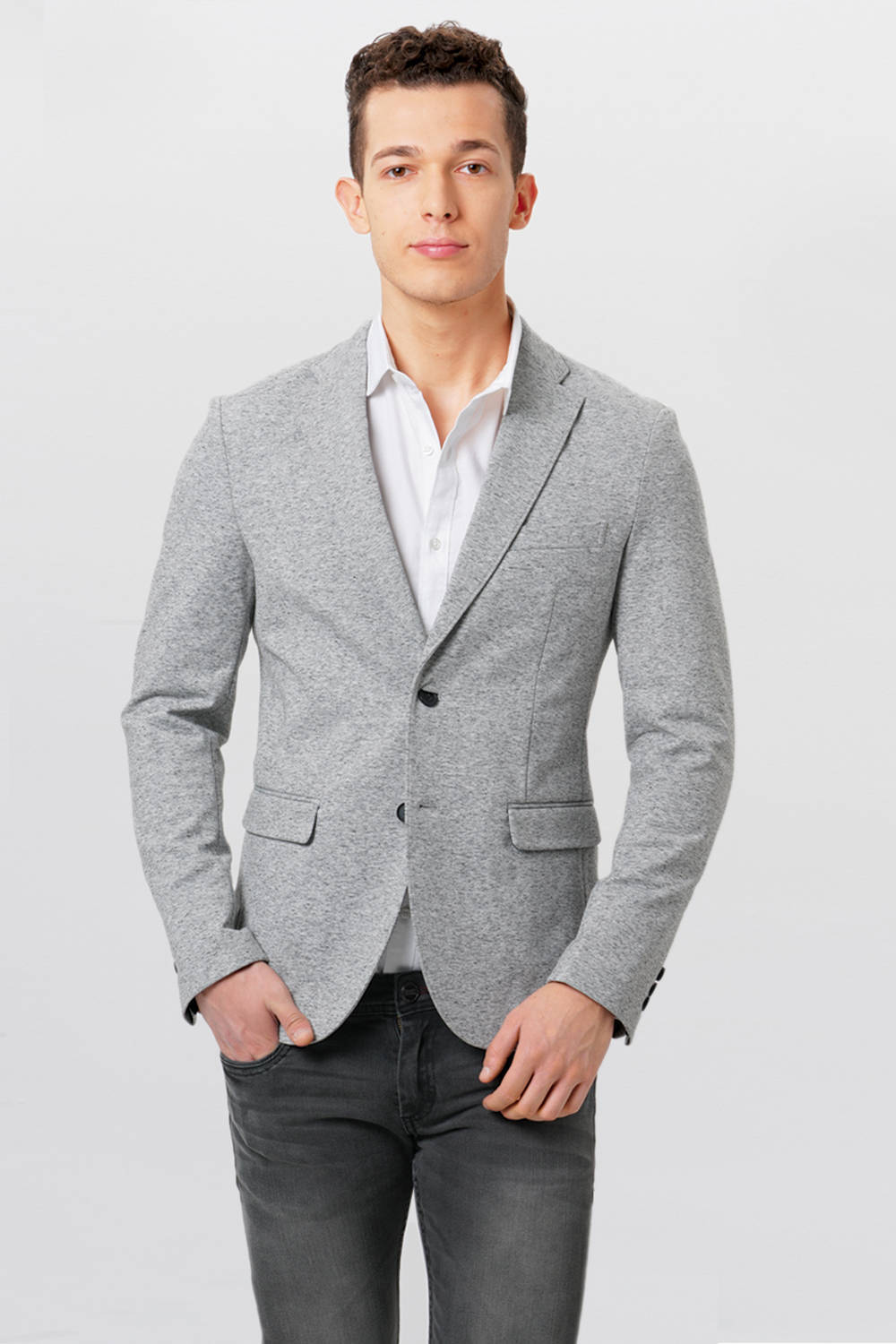 BASICS COMFORT FIT KNIT BLAZER