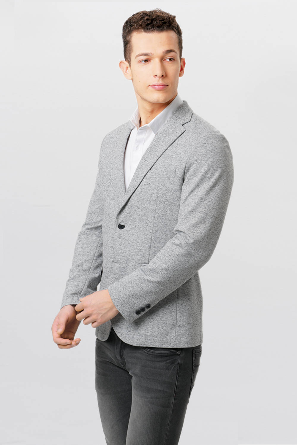 BASICS COMFORT FIT KNIT BLAZER