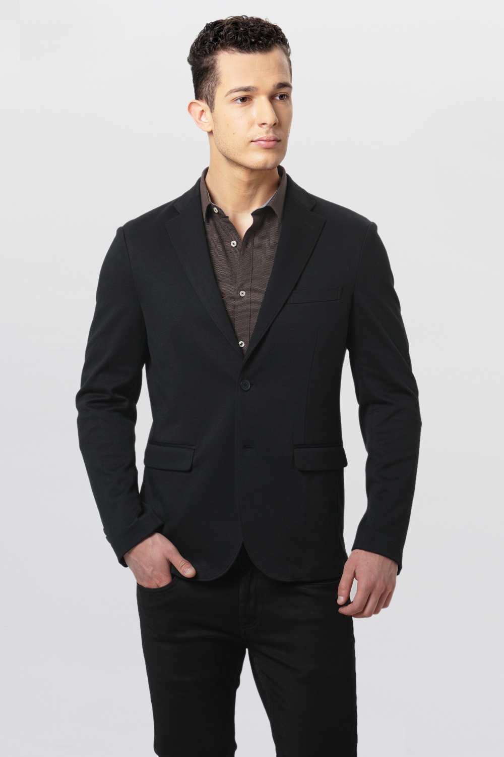 BASICS COMFORT FIT KNIT BLAZER