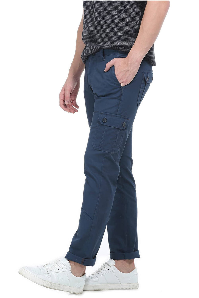 BASICS TAPERED FIT CARGO STRUCTURE TROUSER