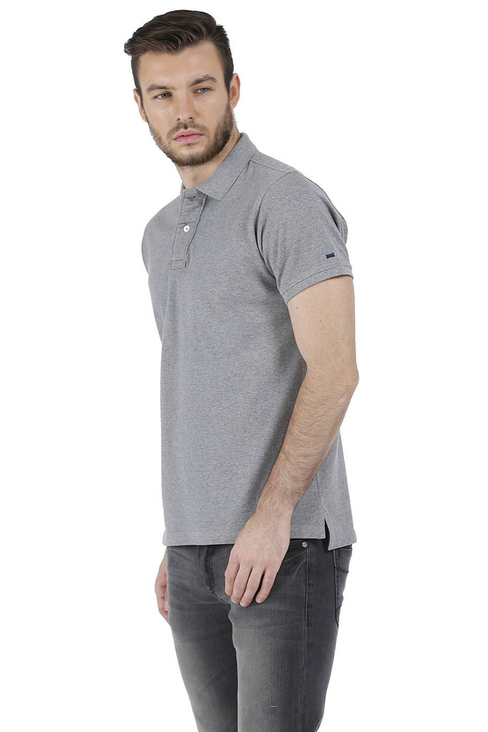 BASICS CASUAL PLAIN COTTON MUSCLE T.SHIRT