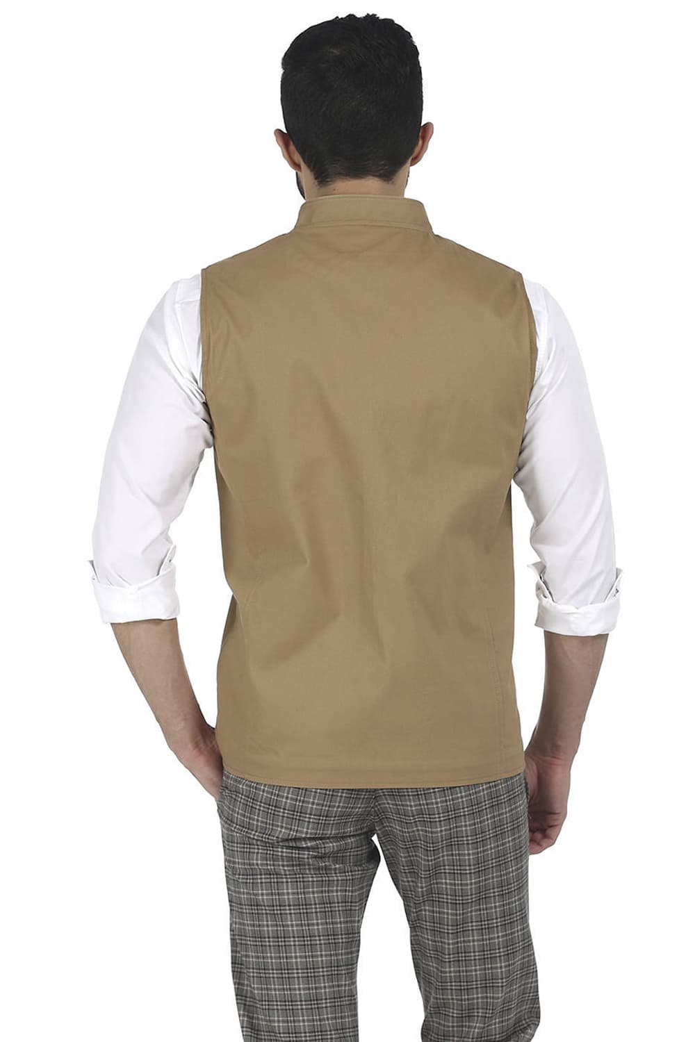 BASICS SLIM FIT BANDHGALA SLEEVELESS JACKET