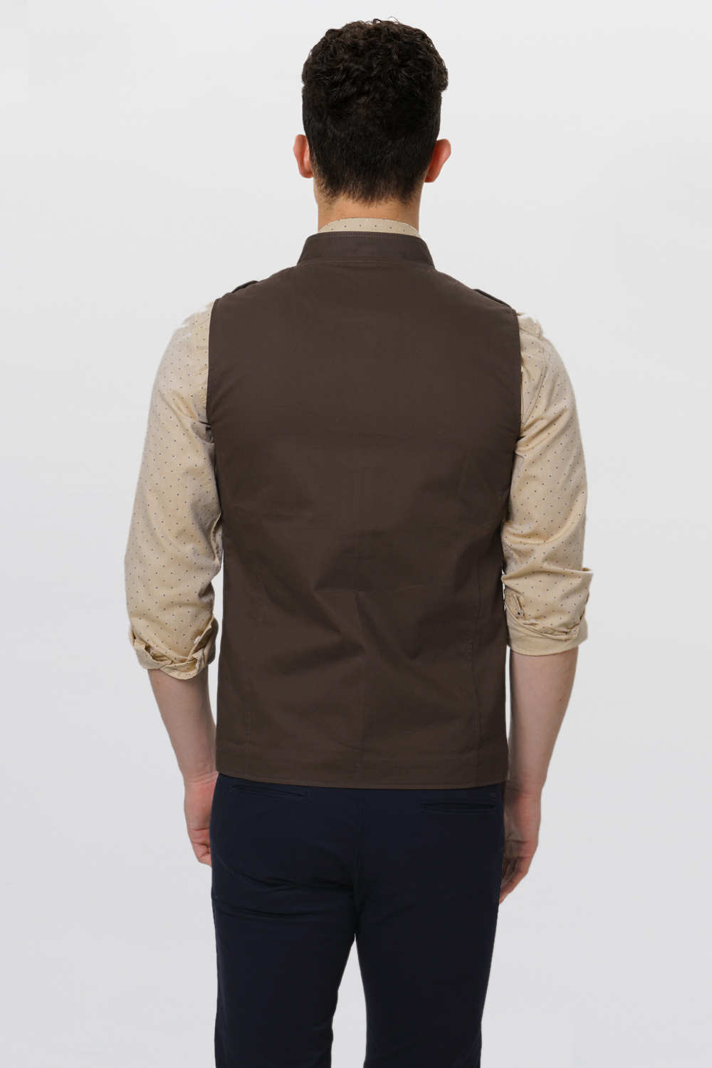 BASICS SLIM FIT BANDHGALA SLEEVELESS JACKET