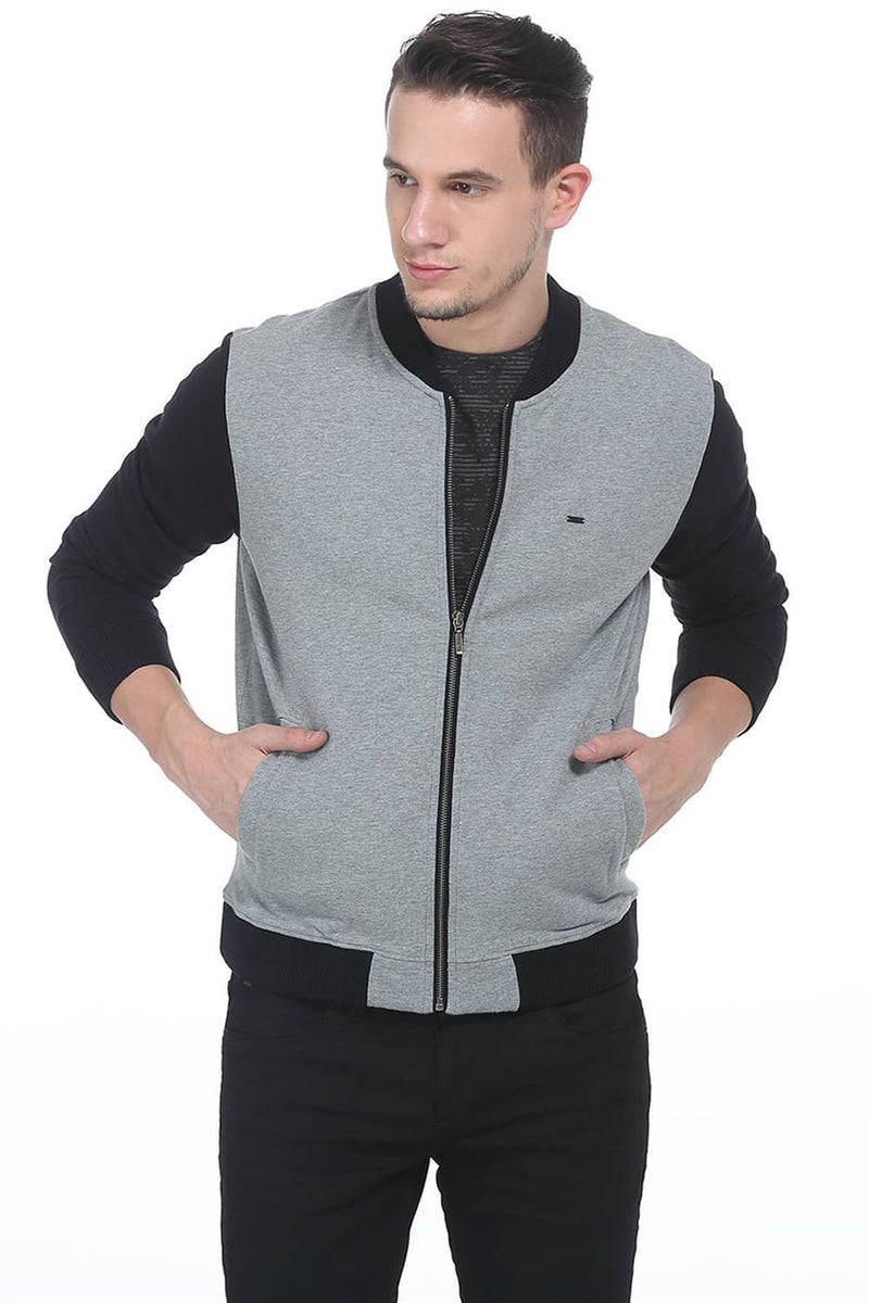 BASICS MUSCLE FIT HIGH NECK KNIT JACKET