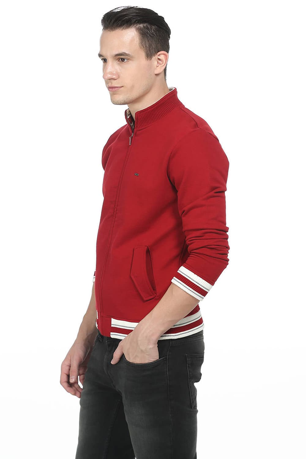 BASICS MUSCLE FIT HIGH NECK KNIT JACKET