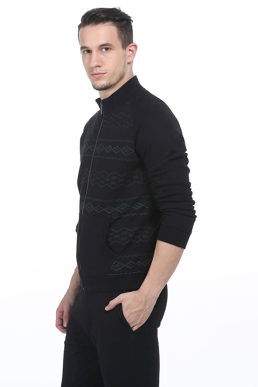 BASICS MUSCLE FIT HIGH NECK KNIT RAGLAN JACKET