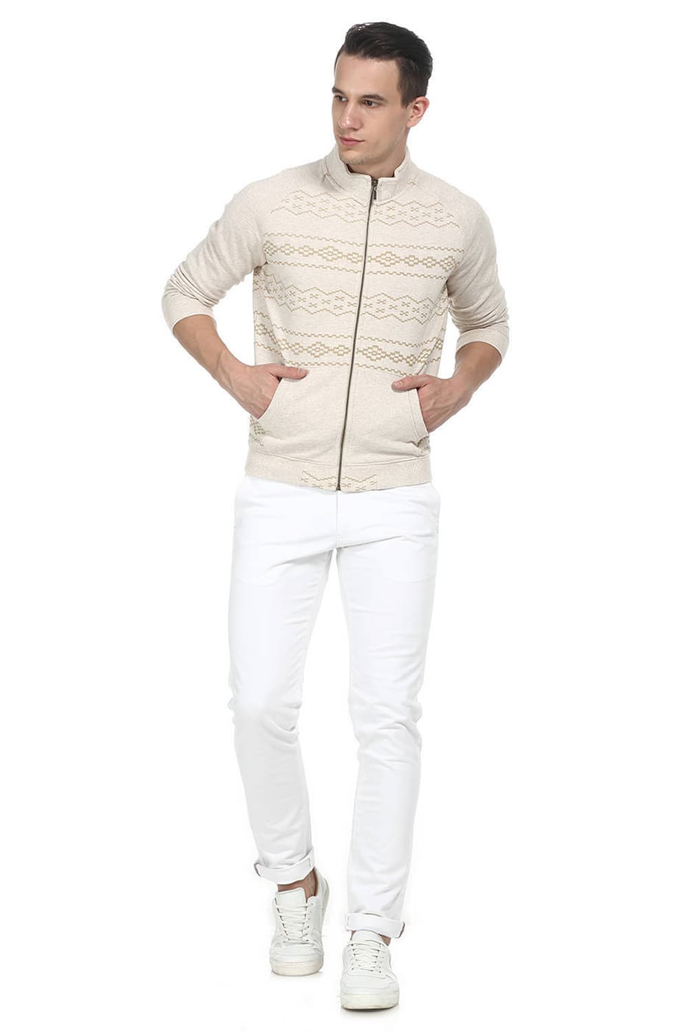 BASICS MUSCLE FIT HIGH NECK KNIT RAGLAN JACKET