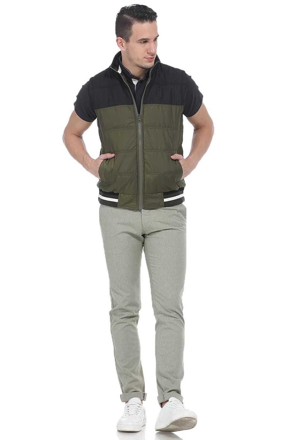 BASICS COMFORT FIT SLEEVELESS REVERSIBLE POLYFILL JACKET