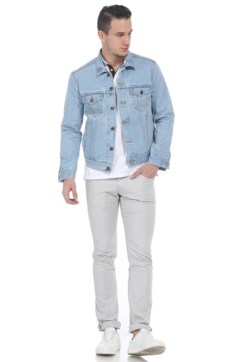 BASICS SLIM FIT DENIM FULL SLEEVE JACKET