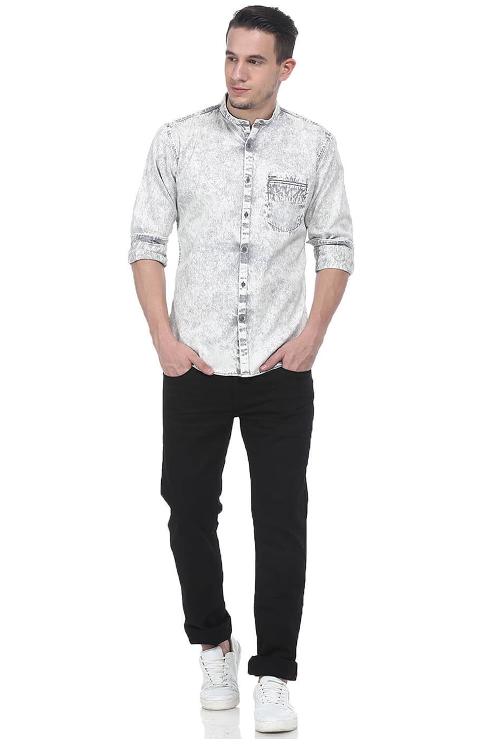 BASICS SLIM FIT DENIM SHIRT