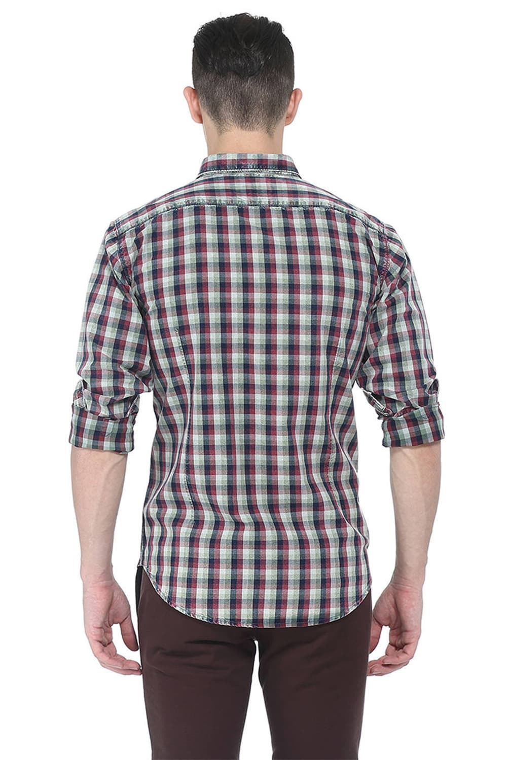 BASICS SLIM FIT CHECKS SHIRT