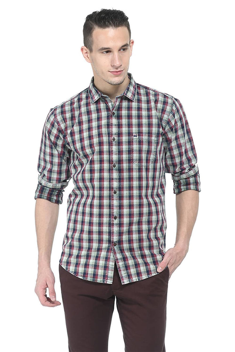 BASICS SLIM FIT CHECKS SHIRT