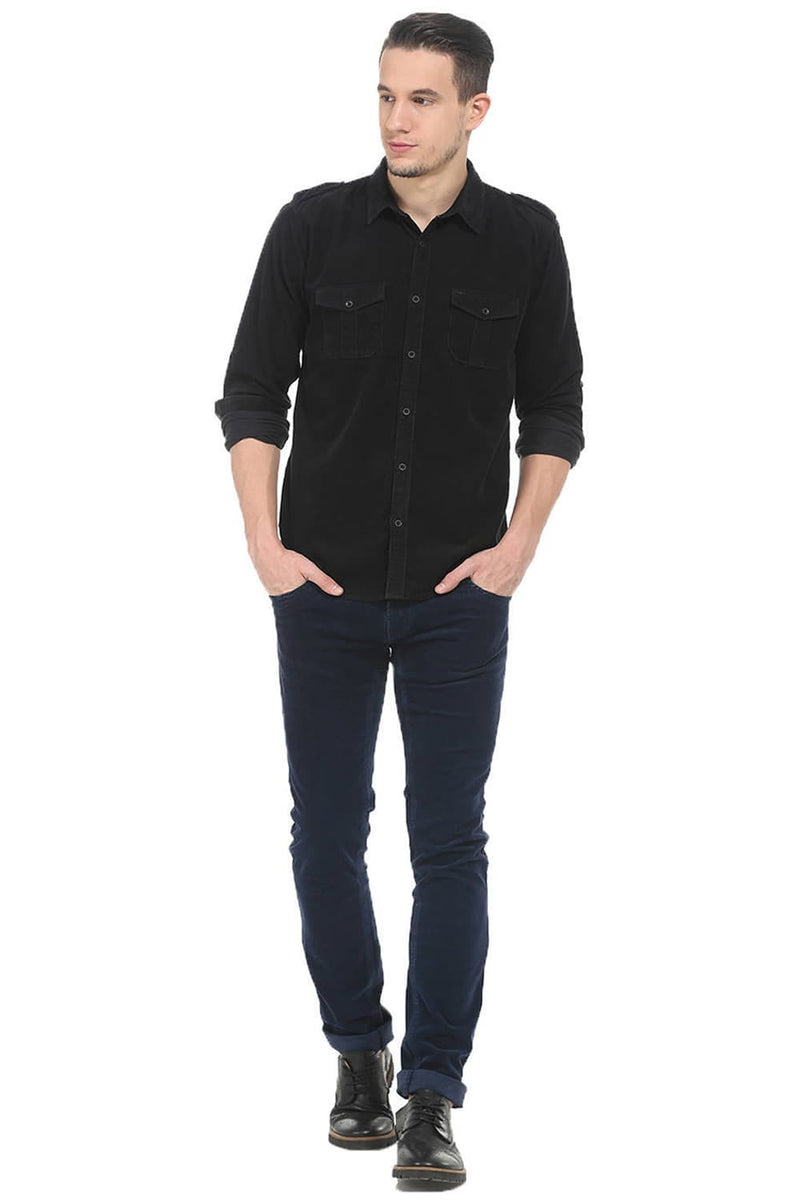 BASICS SLIM FIT CORDUROY SHIRT