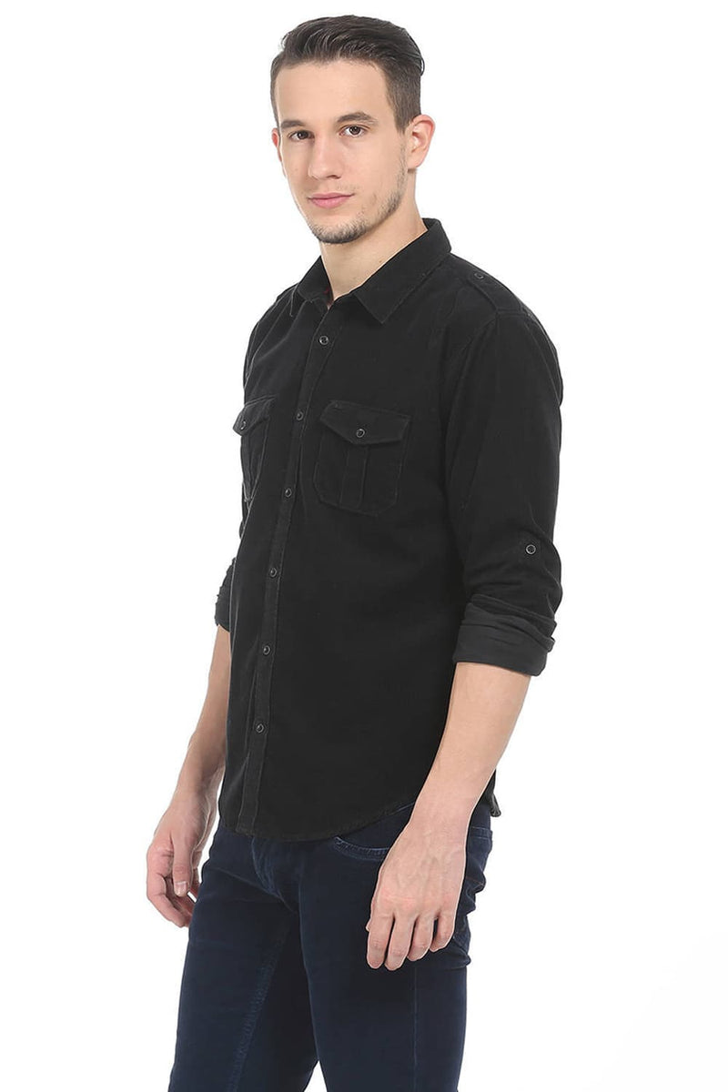 BASICS SLIM FIT CORDUROY SHIRT