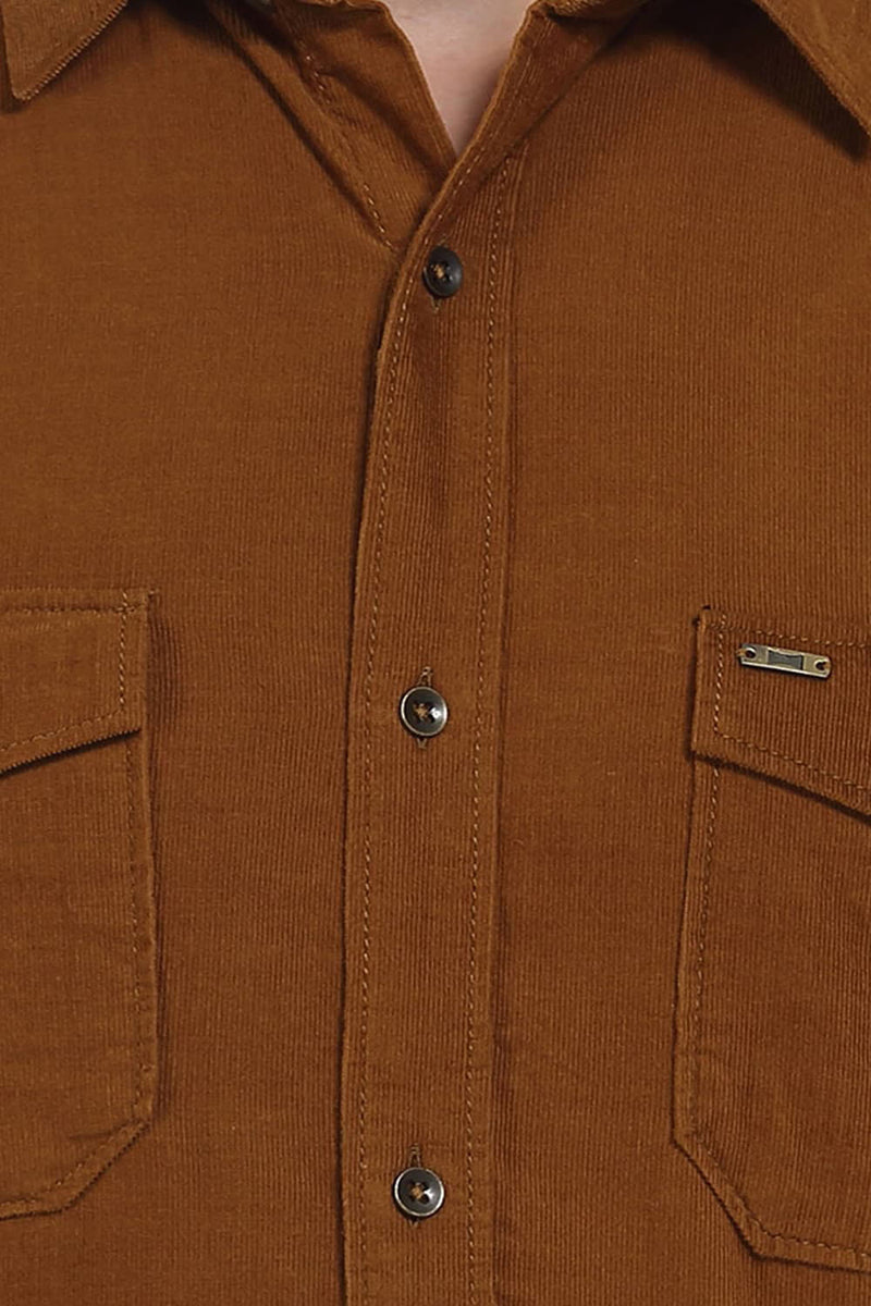 BASICS SLIM FIT CORDUROY SHIRT