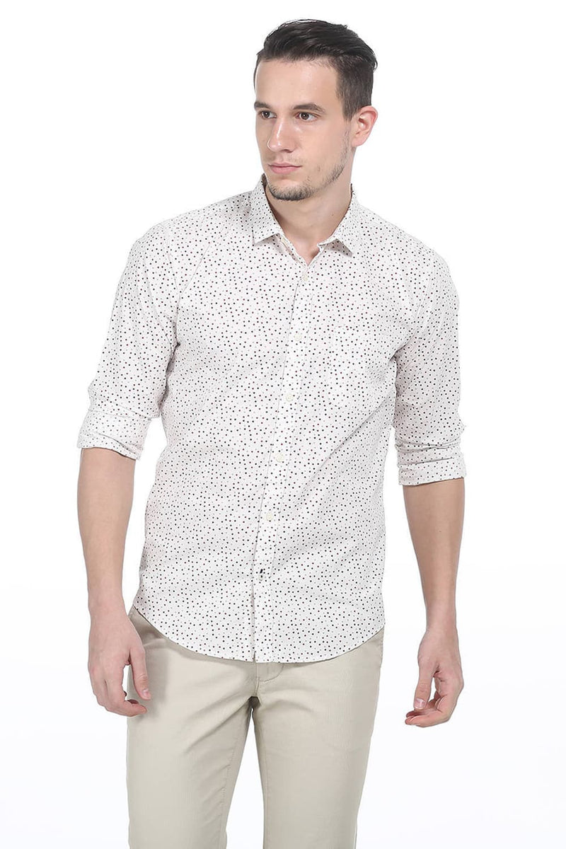 BASICS SLIM FIT PRINTED SHIRT