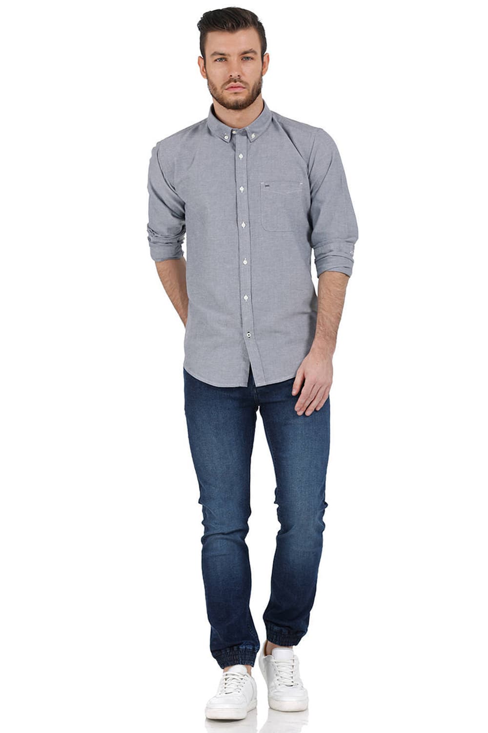 BASICS SLIM FIT OXFORD SHIRT