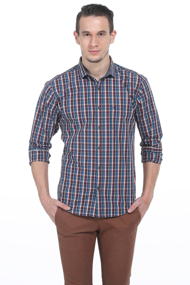 BASICS SLIM FIT CHECKS SHIRT