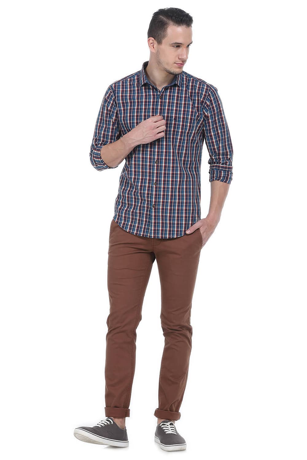 BASICS SLIM FIT CHECKS SHIRT