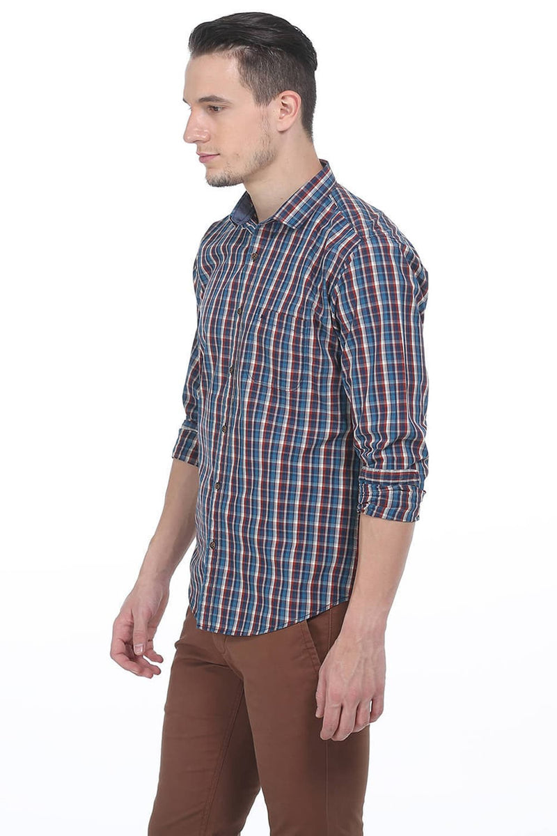 BASICS SLIM FIT CHECKS SHIRT