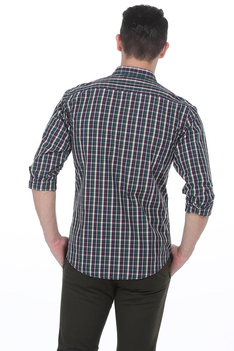 BASICS SLIM FIT CHECKS SHIRT