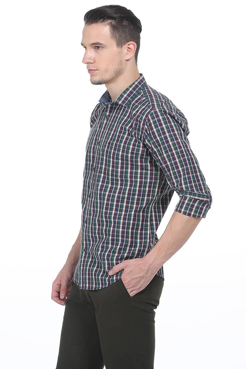 BASICS SLIM FIT CHECKS SHIRT