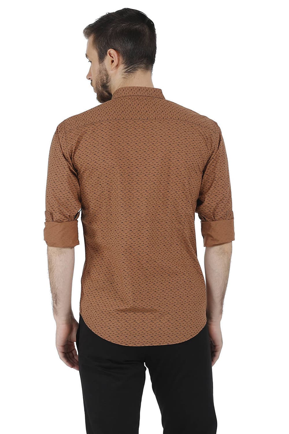 BASICS SLIM FIT CAMBRIC PRINTED SHIRT