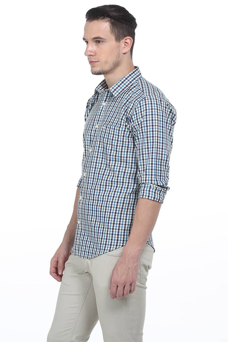 BASICS SLIM FIT CHECKS SHIRT