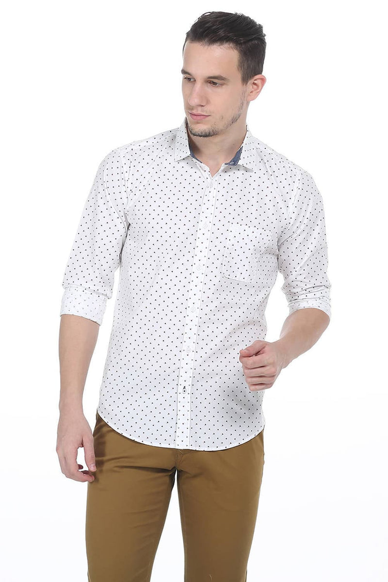 BASICS SLIM FIT PRINTED SHIRT